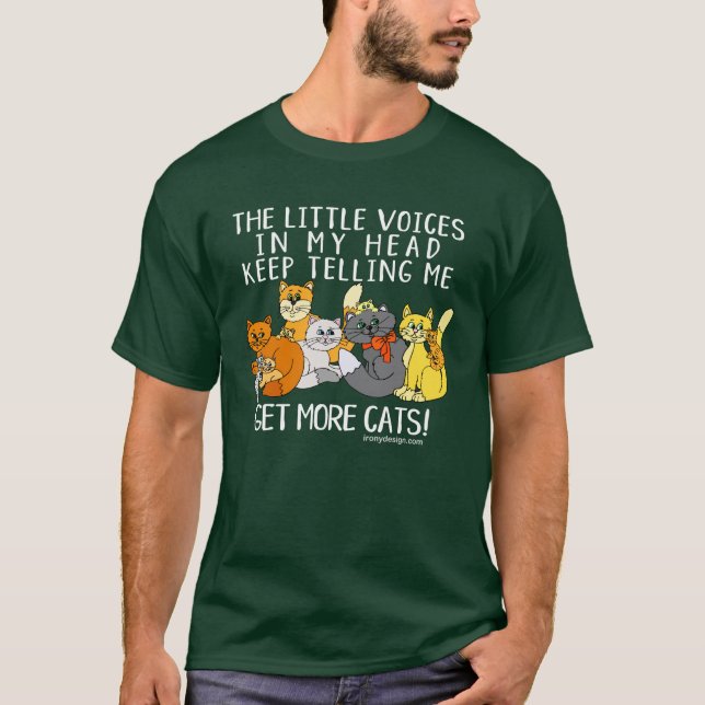 Camiseta Obtener más gatos divertidos diciendo oscuro (Anverso)
