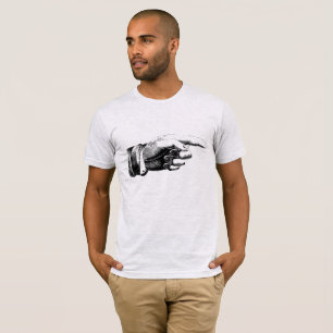 Camiseta Obtenga el punto - Mano señalando grabado vintage