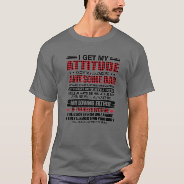 Camiseta Obtengo Mi Actitud De Mi Impresionante Diversión D (Anverso)