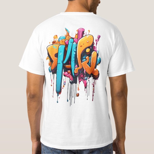 Camiseta Obteniendo palabras de "arte tipográfico", graffit (Reverso)