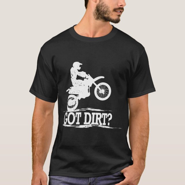Camiseta Obtuve moto de suciedad en bicicleta de tierra (Anverso)