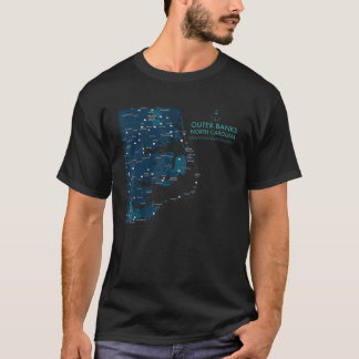 Camiseta OBX CN Bancos Exteriores Mapa Duck Corolla Beach V