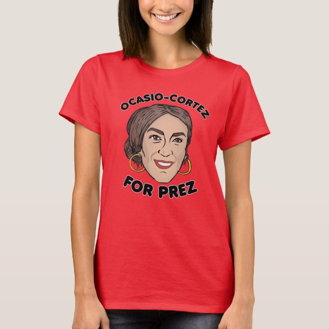 CAMISETA OCASIO-CORTEZ PARA PREZ (Anverso)