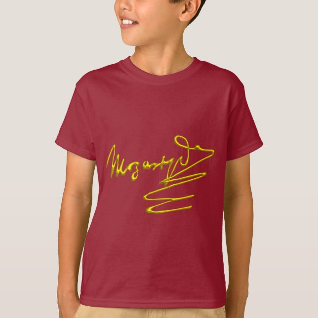 Camiseta OCASIÓN A MOZART 3D Firma de oro del compositor (Anverso)