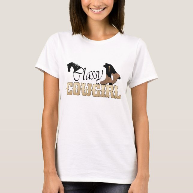 Camiseta occidental de la vaquera con clase (Anverso)