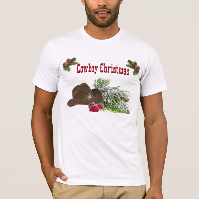 Camiseta occidental del navidad del vaquero (Anverso)