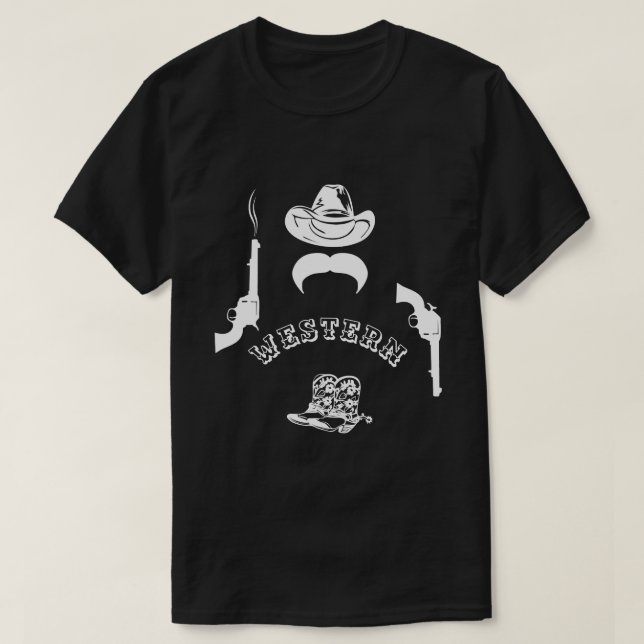 Camiseta Occidente gracioso, único, personalizable, negro (Diseño del anverso)