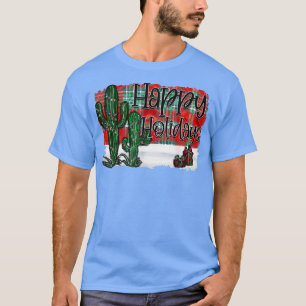 Camiseta Occidente Teas Cactus Desert Merry Christmas Happy