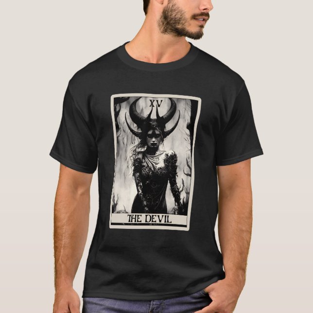 Camiseta Occult Dark Horror La Tarjeta Tarot Diablo (Anverso)