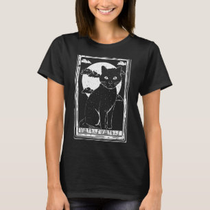 Camiseta Occult Gótico Cat Black Nubes Negras Moon Tarot Ca