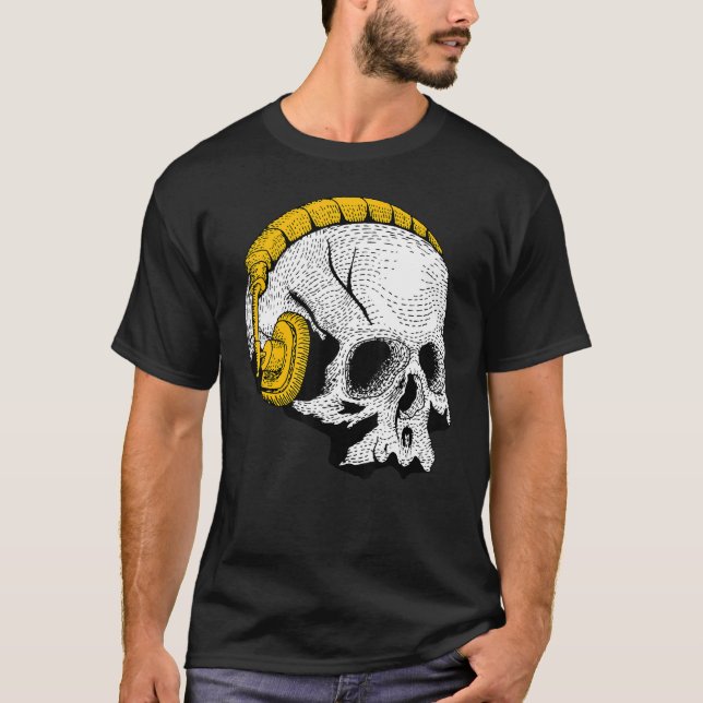 Camiseta Occult Magic Skull DJ Auriculares 1 (Anverso)