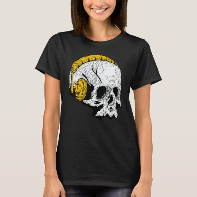 Camiseta Occult Magic Skull DJ Headphones 1 (Anverso)