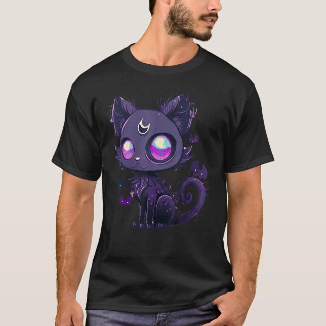Camiseta Occult Pastel Goth Cat Magical Cat Witch Wicca (Anverso)