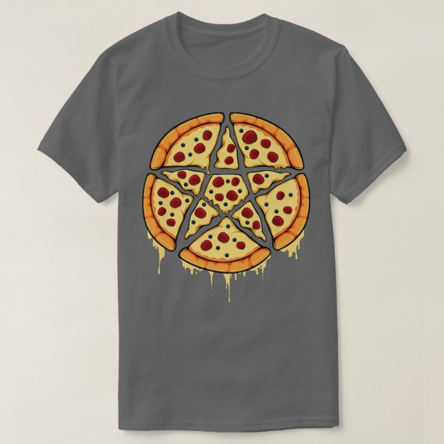 Camiseta Occult Pentagram Satanic Pizza Wiccan Pagan Lucife (Diseño del anverso)