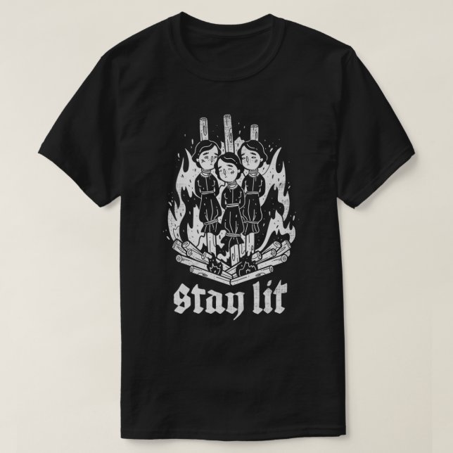 Camiseta Occult Stay Lit Satan Devil Hell UnHoly Gothic Wit (Diseño del anverso)