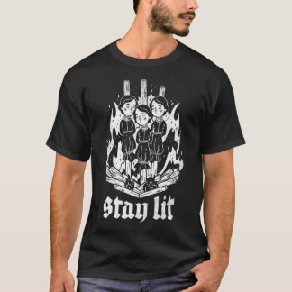 Camiseta Occult Stay Lit Satan Devil Hell UnHoly Gothic Wit