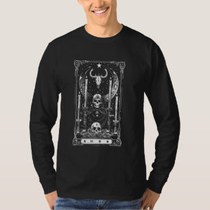 Camiseta Occult Tarot Card Skeleton Celestial Mystical Desi