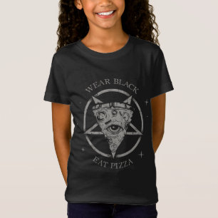 Camiseta Occult Wear Black Eat Pizza UnHoly Satan Pentagram
