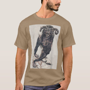 Camiseta occulto Diablo Diablo Asustado pentagrama de arte 