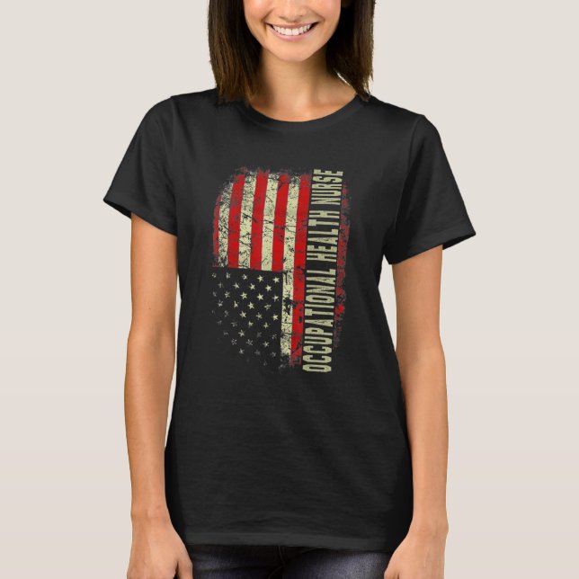Camiseta Occupational Nurse 4th Of July US Flag Patriotic N (Anverso)