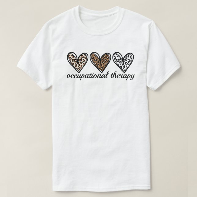 Camiseta Occupational Therapy Cheetach Print Heart (Diseño del anverso)