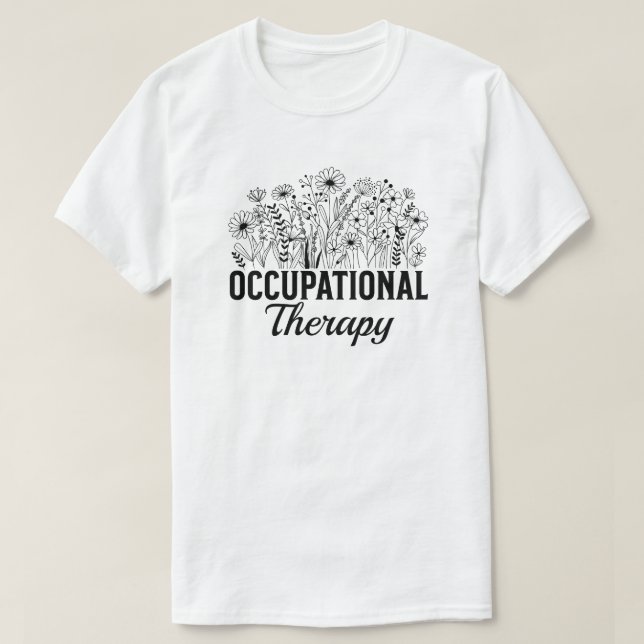Camiseta Occupational Therapy Floral Occupational OT (Diseño del anverso)