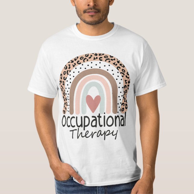 Camiseta Occupational Therapy -OT Therapist OT Month Leopar (Anverso)