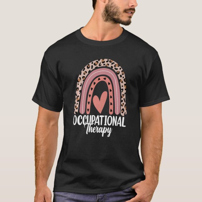 Camiseta Occupational Therapy OT Therapist OT Month Leopard (Anverso)