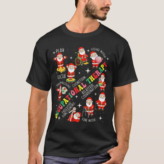 Camiseta Occupational Therapy Retro Groovy Ot Santa Therast (Anverso)