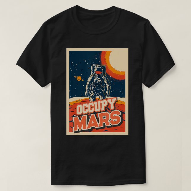 Camiseta Occupy Mars Aerospace Space Travel (Diseño del anverso)