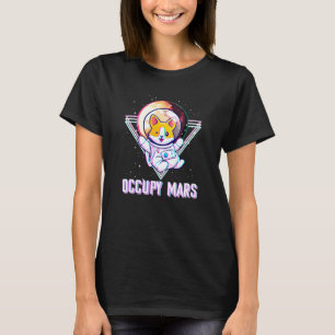 Camiseta Occupy Mars Cute Corgi Dog Astronauta Galaxy Space