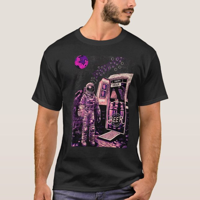 Camiseta Occupy Mars Funny Astronauta Space Happy Hour B (Anverso)