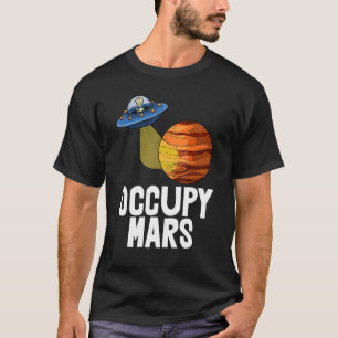 Camiseta Occupy Mars Youth Space Travel Tees Red Mars Plane