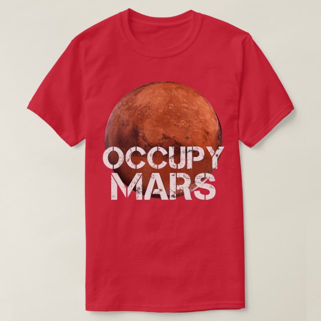 Camiseta Occupy Marte reformando el sistema solar planetari (Diseño del anverso)