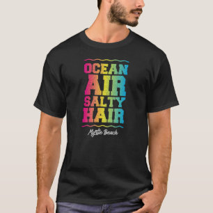 Camiseta Ocean Air Salty Hair Myrtle Beach Retro Tropical T