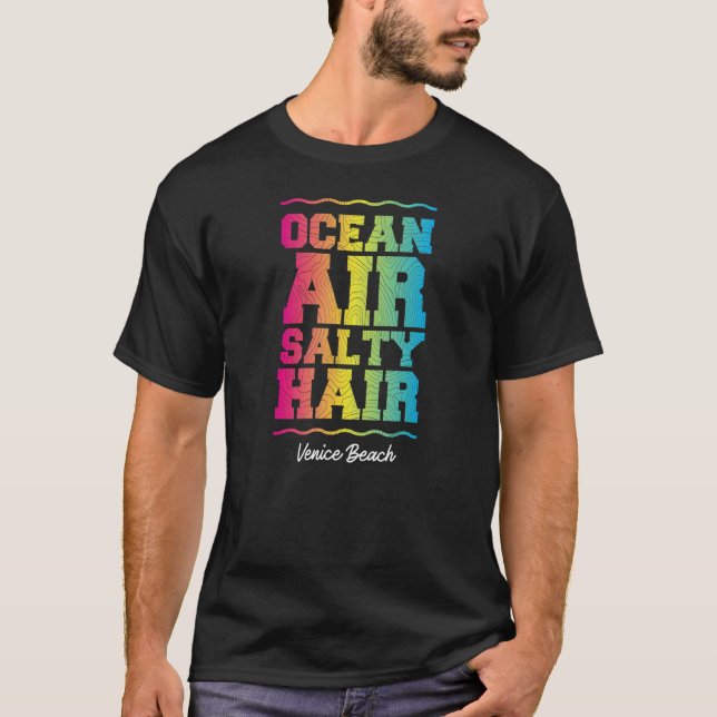 Camiseta Ocean Air Salty Hair Venice Beach Retro Tropical T (Anverso)