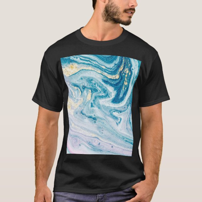 Camiseta Ocean Art: Marble Agate Swirls. (Anverso)