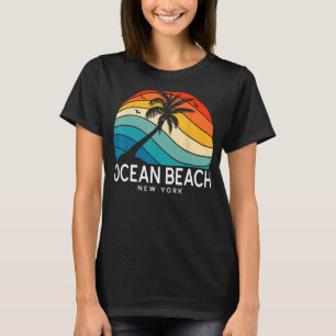 Camiseta Ocean Beach New York Tropical Beach Palm Tree Souv