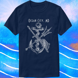 Camiseta Ocean City Maryland Bote Anchor Viaje Náutico