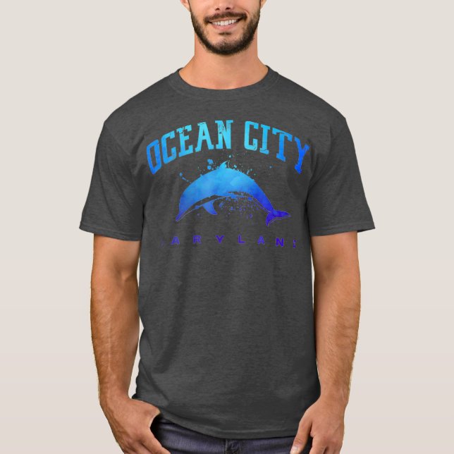 Camiseta OCEAN CITY MARYLAND Dolphin Beach Fishing Family (Anverso)