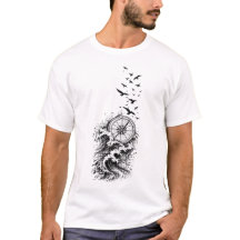 Camiseta Ocean Compass Birds Wave Aventura