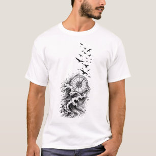 Camiseta Ocean Compass Birds Wave Aventura