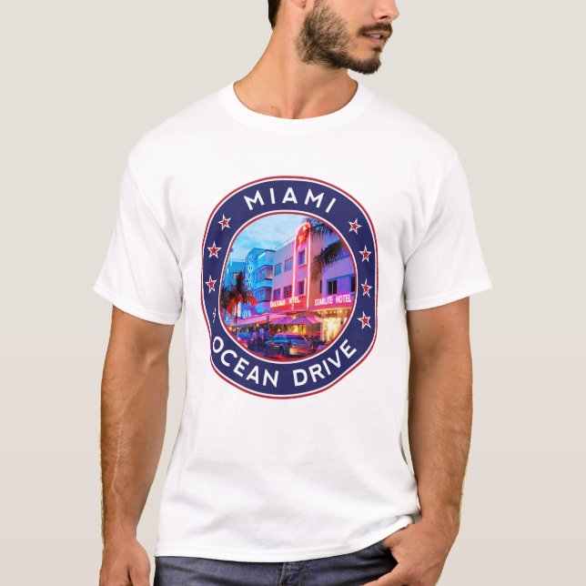 Camiseta Ocean Drive, Miami, Florida (Anverso)