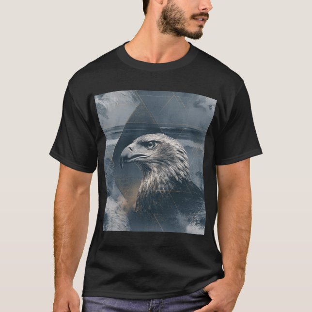Camiseta Ocean Eagle – Geometric Double Exposure (Anverso)