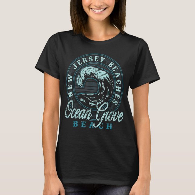 Camiseta Ocean Grove Beach Retro Wave Circle (Anverso)