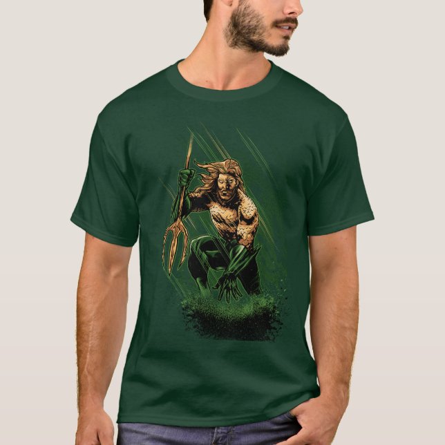 Camiseta Ocean King Trident Warrior Dynamic Comic Art (Anverso)