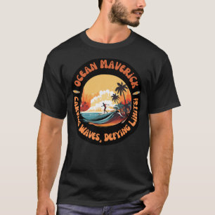 Camiseta Ocean Maverick Surfing Man Vintage Retro Classic