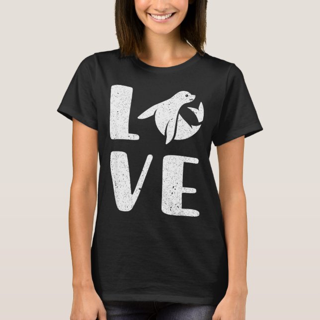 Camiseta Ocean Puppy Seal Lover Valentines Day Gift Sea Lio (Anverso)