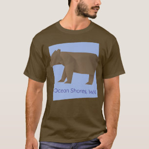 Camiseta Ocean Shores Brown Origami Bear Abstract Geometric