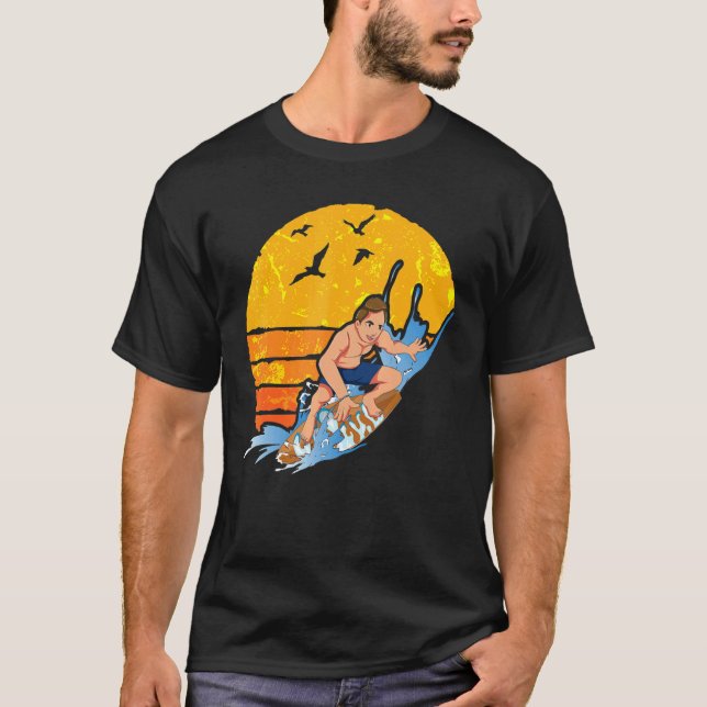 Camiseta Ocean Surfer Waves Water Sport Surfing Retro Surf (Anverso)